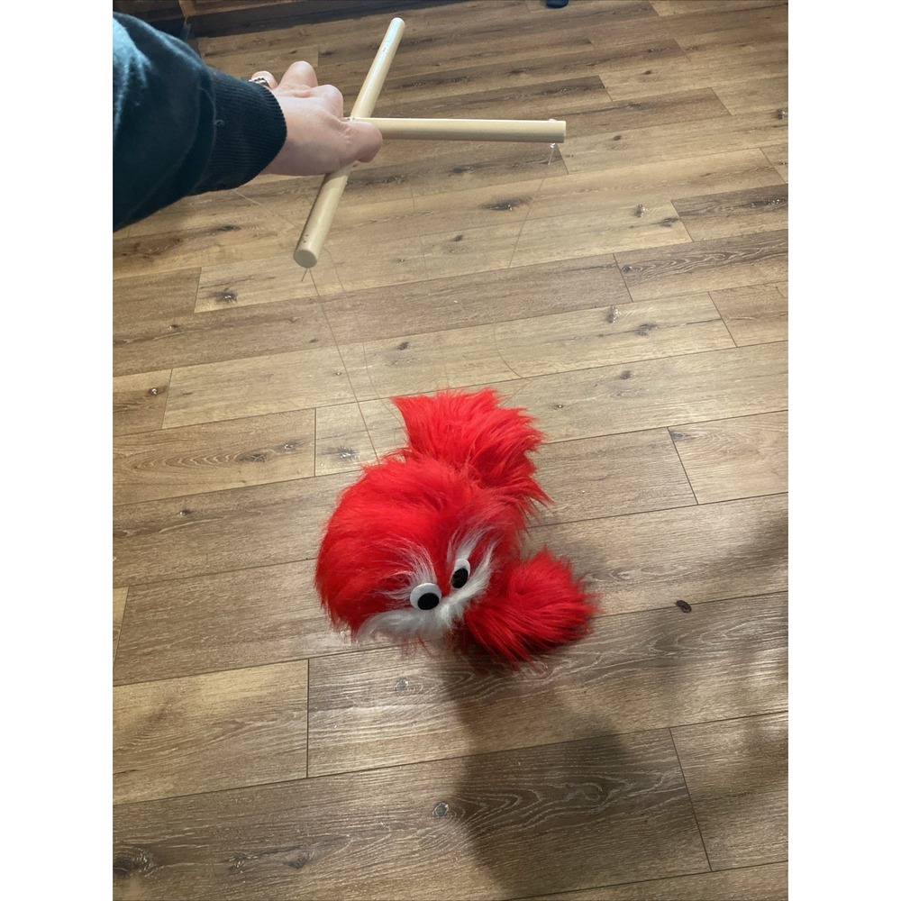 Vintage Limber Louie Red Marionette Furry Monster Hanging Plush Toy Puppet